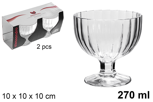 Pack 2 copas cristal helado Piacenza 270 ml
