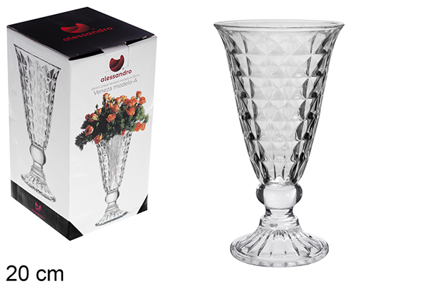 Vaso de vidro Veneza modelo A 20 cm