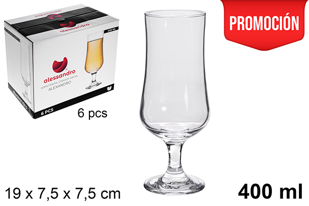 Copa cristal cerveza Alexandro 400 ml