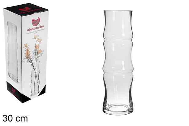 [121235] Bamboo-shaped glass vase 30 cm