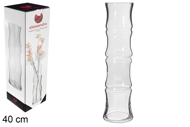 Vaso in vetro a forma di bambù 40 cm