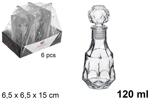 [121259] Garrafa de vidro para licor Diamante 120 ml