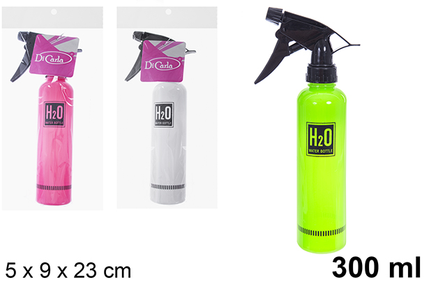 [121262] Flacon en plastique décoré d'un pulvérisateur coloré opaque 300 ml