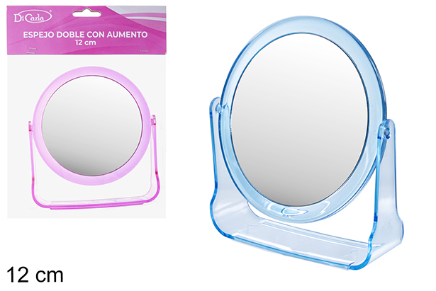 [121267] Specchio doppio con ingrandimento colore tondo 12 cm
