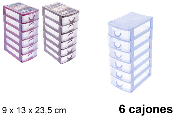 [121273] Mini cajonera plástico 6 cajones