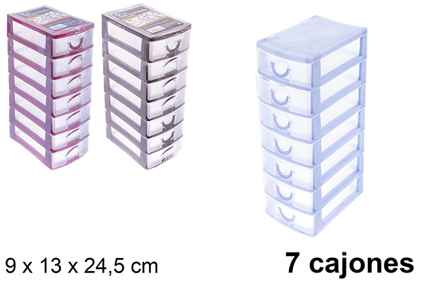 [121274] Mini commode en plastique 7 tiroirs