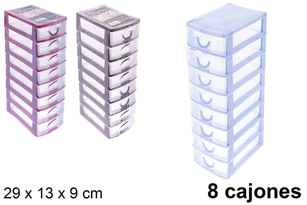 [121275] Mini commode en plastique 8 tiroirs