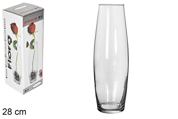 Florero cristal abombado 28 cm
