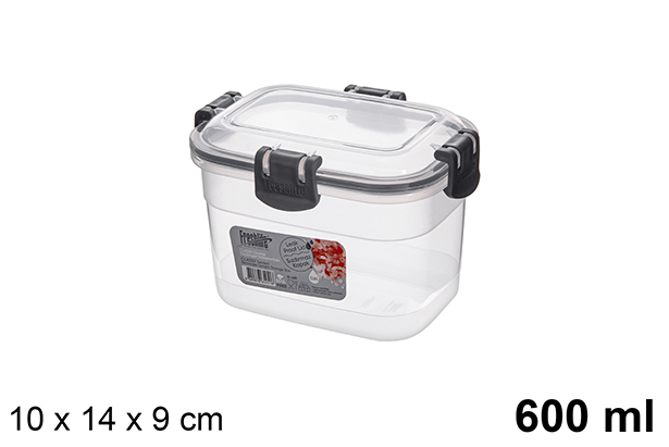 Rectangular airtight plastic lunch box 600 ml