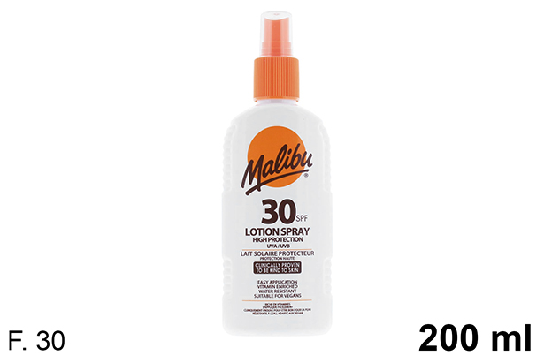 Malibu Sun loción spray protección F.30 200 ml