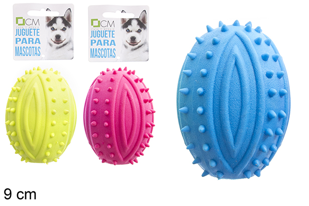 [121342] Jouet pour animaux de compagnie rugby avec son 9 cm