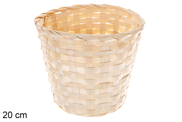 Macetero redondo bambú natural 20 cm
