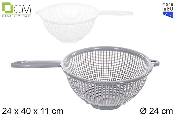 [121457] Escorredor de legumes de plástico em cores sortidas 24 cm