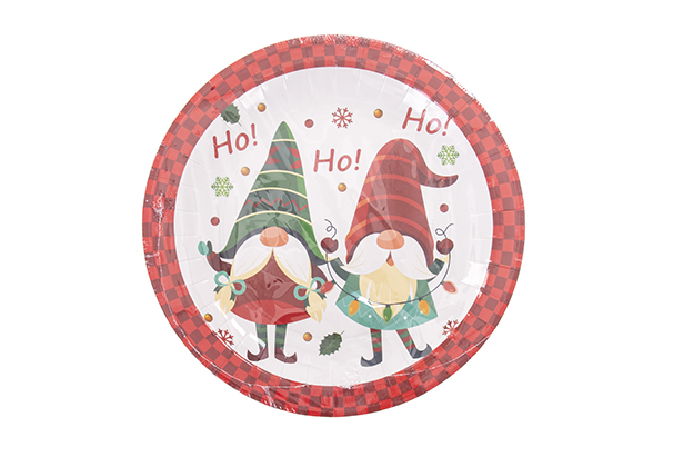 Pack 6 platos papel decorados Navidad 18 cm