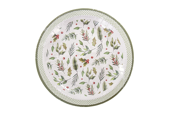 Pack 6 assiettes en papeir décorées de Nöel 18 cm  