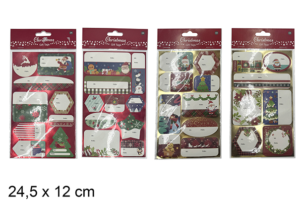 Pack 3 autocollants cadeaux de Noël 24,5x12 cm