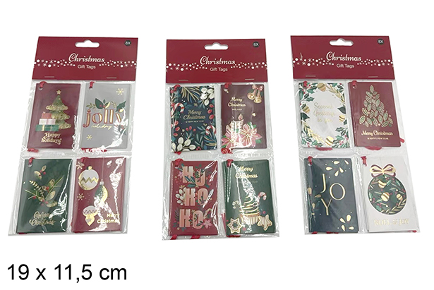 Pack 8 cartes postales de Noël assorties 19x11,5 cm