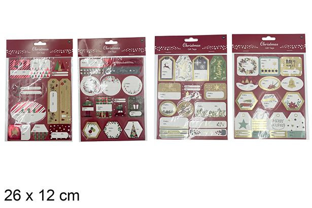 Pack 3 adesivi regalo natalizi assortiti 26x12 cm