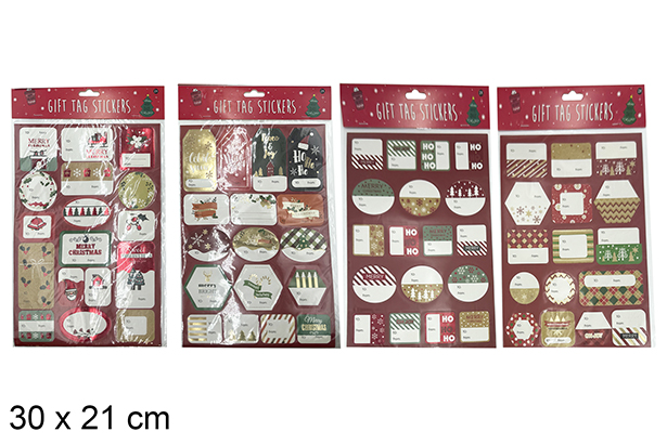 Pack 2 pegatinas regalo de Navidad surtido 30x21 cm