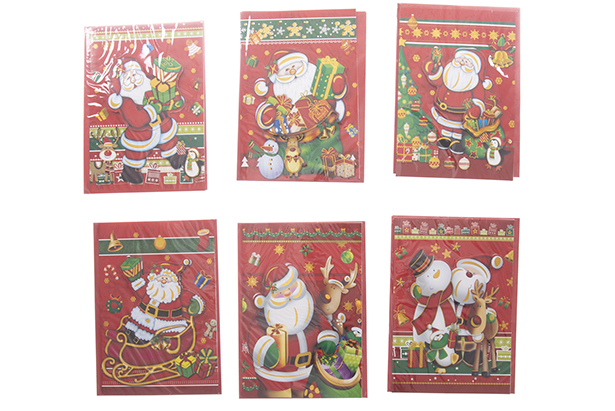 Postal Navidad decorada Papa Noel 17x12 cm