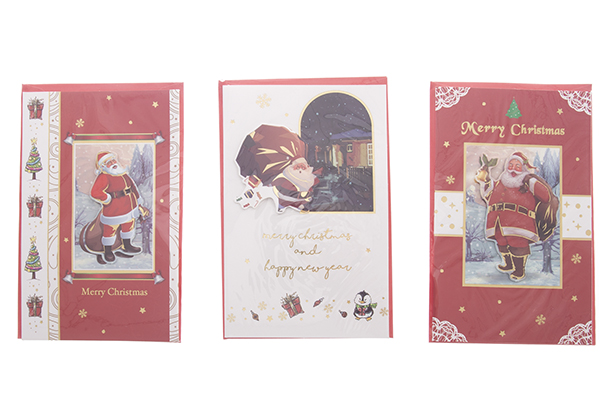 Christmas postcard decorated with Santa Claus 19x12 cm