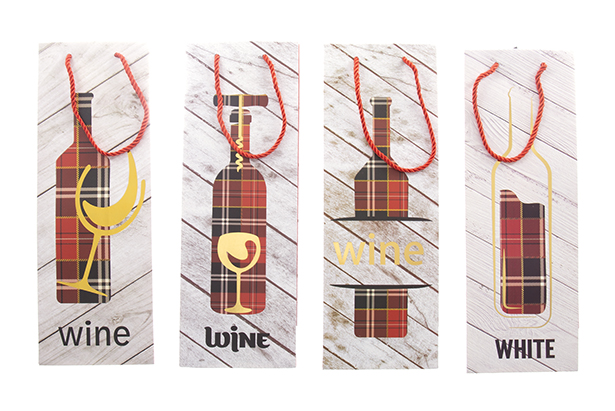 Bolsa de botella vino decorada botella vino 35x12 cm