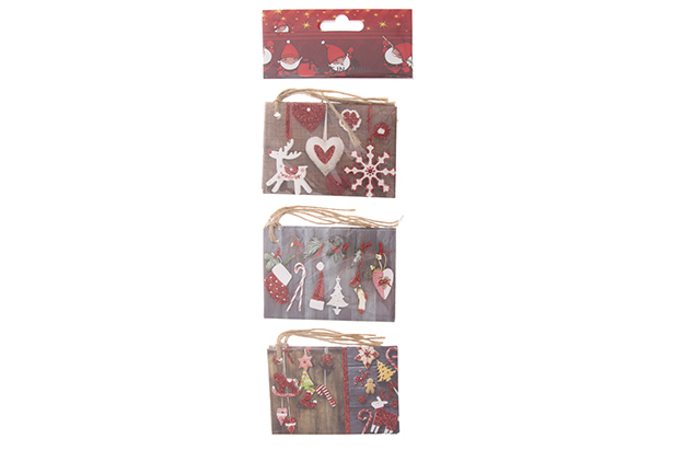 Pack 9 postais de Natal decorados 9,2x6,5 cm