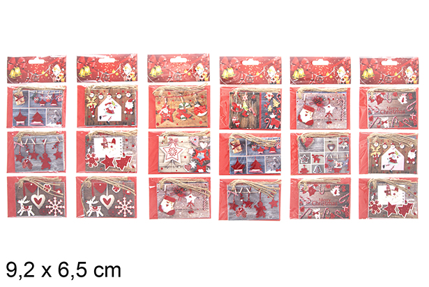 Pack 9 postales Navidad decoradas 9,2x6,5 cm