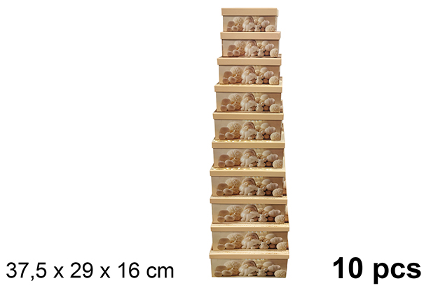 Pack 10 boîtes en carton de Noël décorées 37,5x29 cm