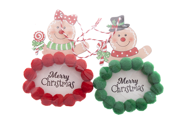 Pingente de boneca de madeira decorado de Natal sortido 12x9 cm