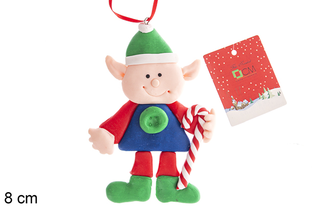 Pendentif lutin de Noël 8 cm