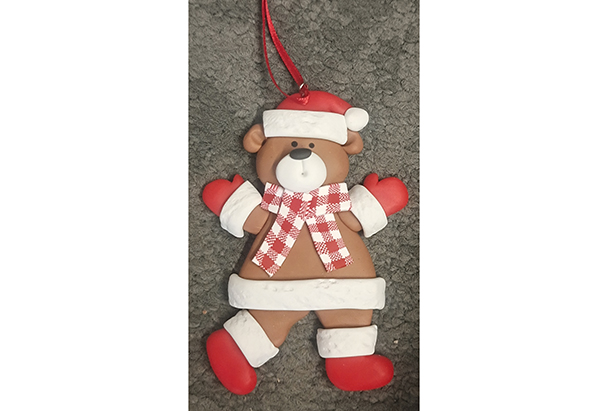 Colgante oso Navidad 8 cm