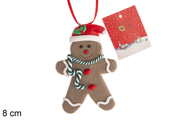 [121721] Pendentif biscuit chapeau en pain d'épices 8 cm