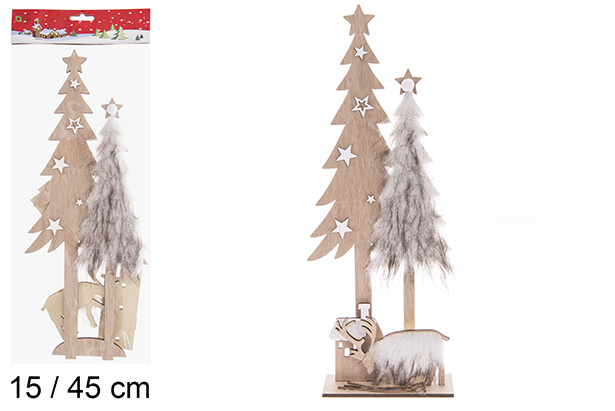 Figurine en bois de sapin de Noël assortie 15/45 cm