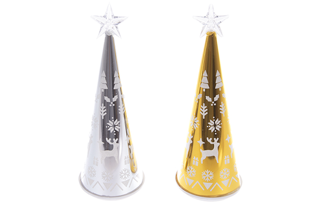 Lámpara cono brillo Navidad decorada surtida con luz LED