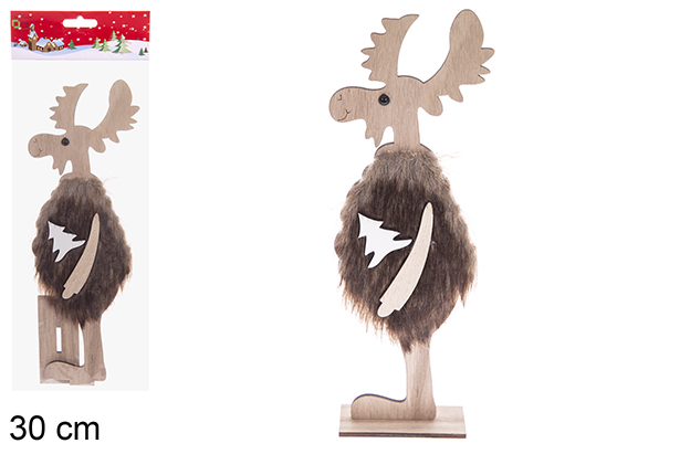 [121774] Figura madera reno Navidad 30 cm