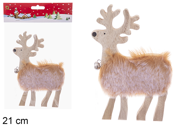 [121777] Figura de rena de Natal em madeira 21 cm