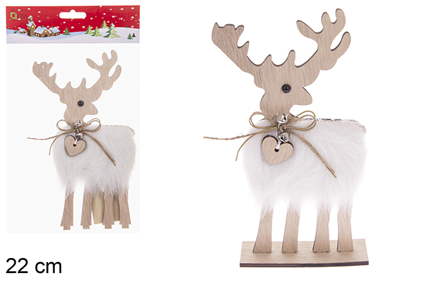 Figura madera reno Navidad surtido 22 cm