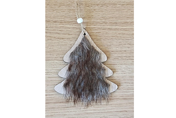 Pendente de madeira para árvore de Natal 12 cm