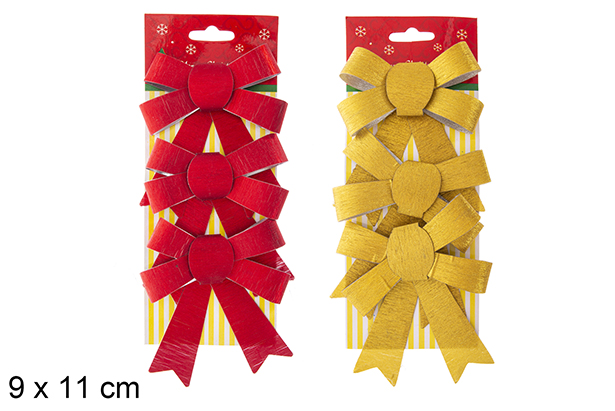Pack 3 laços de Natal variados 9x11 cm