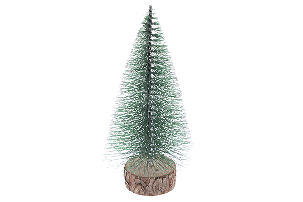 Albero in PVC verde con base in lino 15 cm