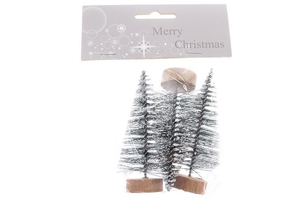 Pack 2 sapins enneigés 9,5x2,8 cm