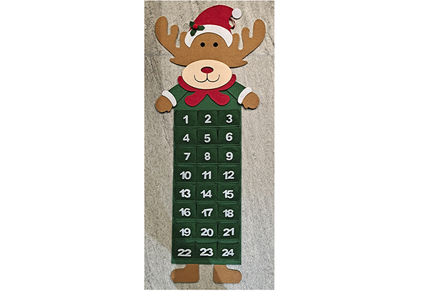 Calendario dell'Avvento di Natale renna 21x79 cm