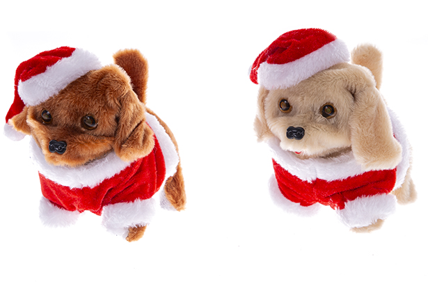 [122018] Boneca cachorro com chapéu de Natal modelos variados