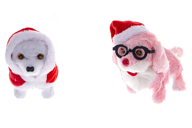 Boneca cachorro com chapéu de Natal modelos variados