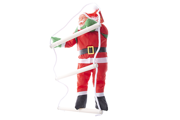 Papai Noel com traje impermeável e escada 40 cm