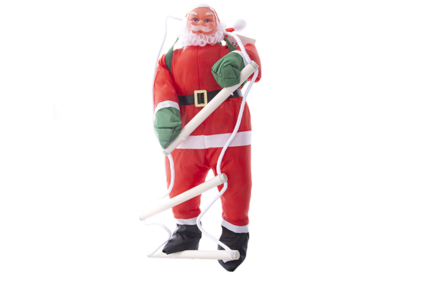 Papá Noel con traje impermeable y escalera 50 cm