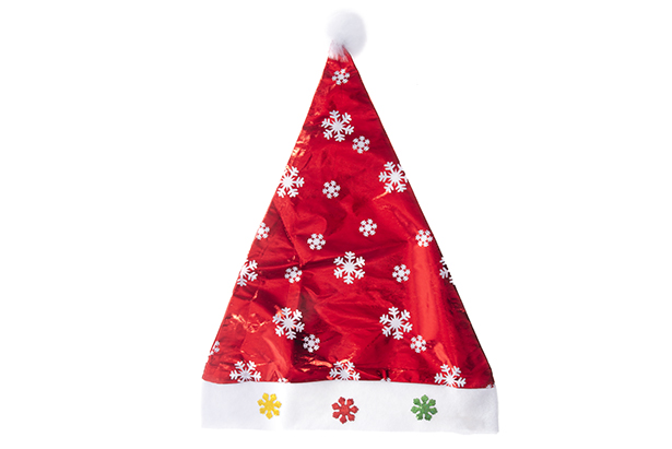 Chapéu de Papai Noel vermelho decorado