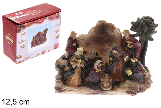 Nacimiento peseble resina 8 piezas 12.5 cm