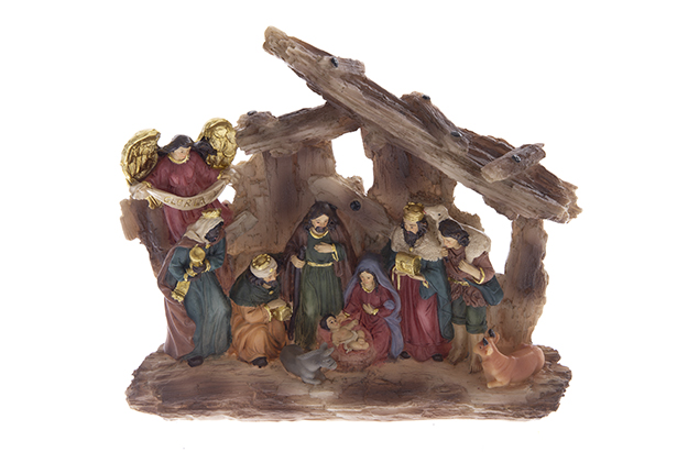 Presepe in resina 9 pezzi 12,5 cm